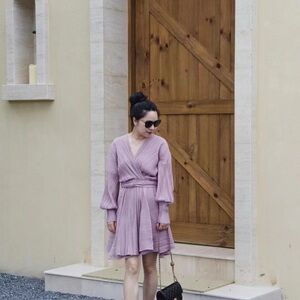 Elegant Lavender Wrap Dress